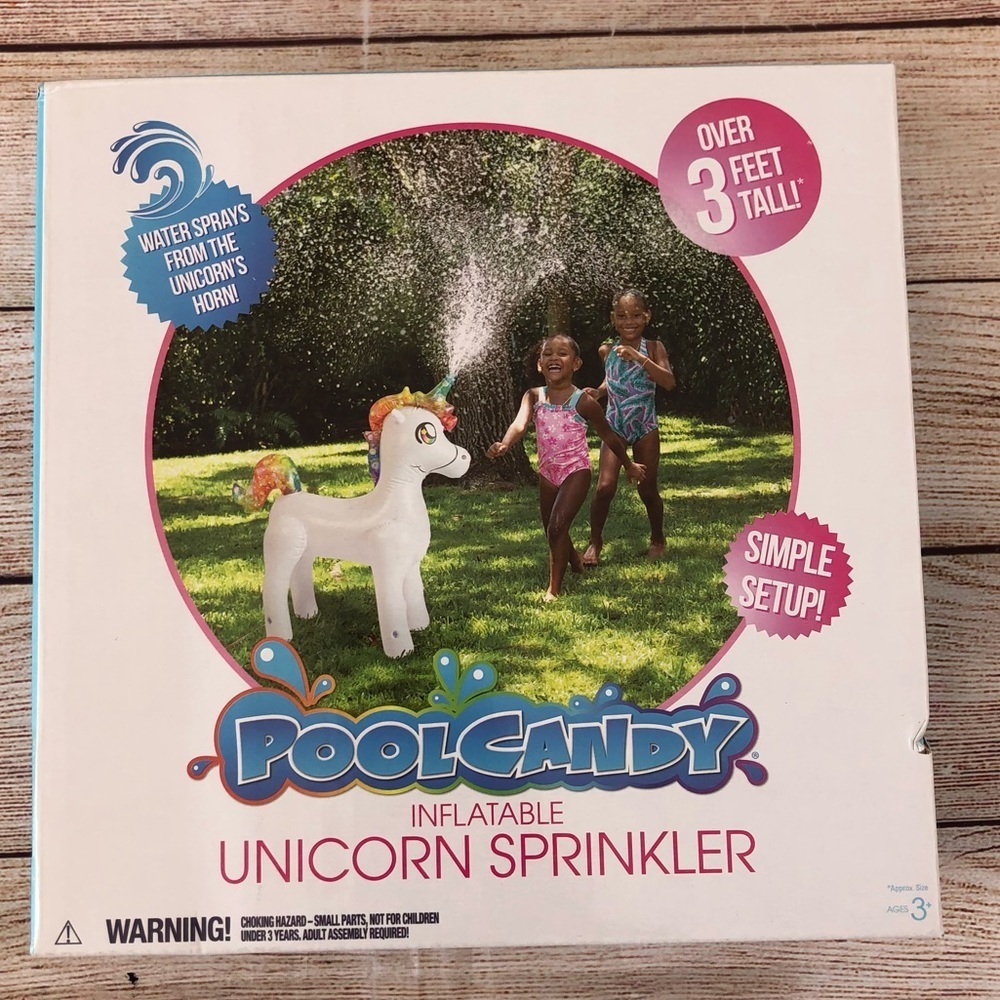 White Water Unicorn Sprinkler 3’ Tall Summer Pool Outdoors